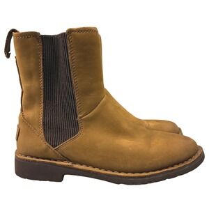 UGG Larra Chelsea Boots Ankle Leather Womens 6 Chestnut Brown Winter 1017505